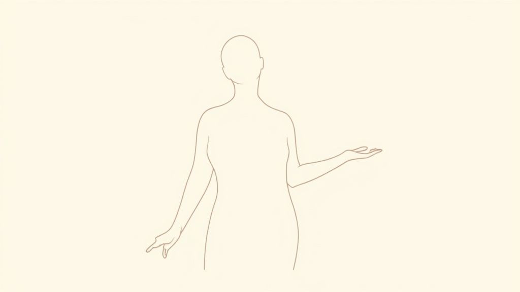 Offene Gestik und Handhaltung zeigen