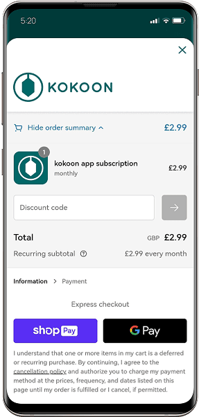 images of app subscription sign up