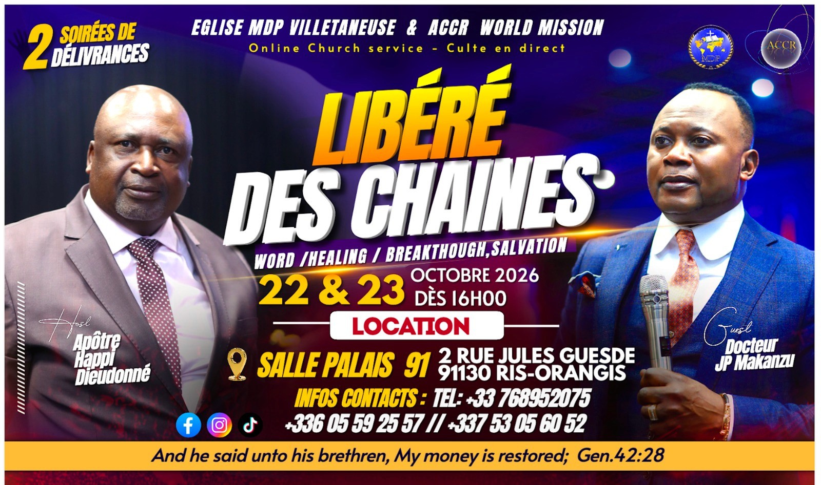 Affiche de l'événement du 25 janvier 2026 – Église MDP Villetaneuse