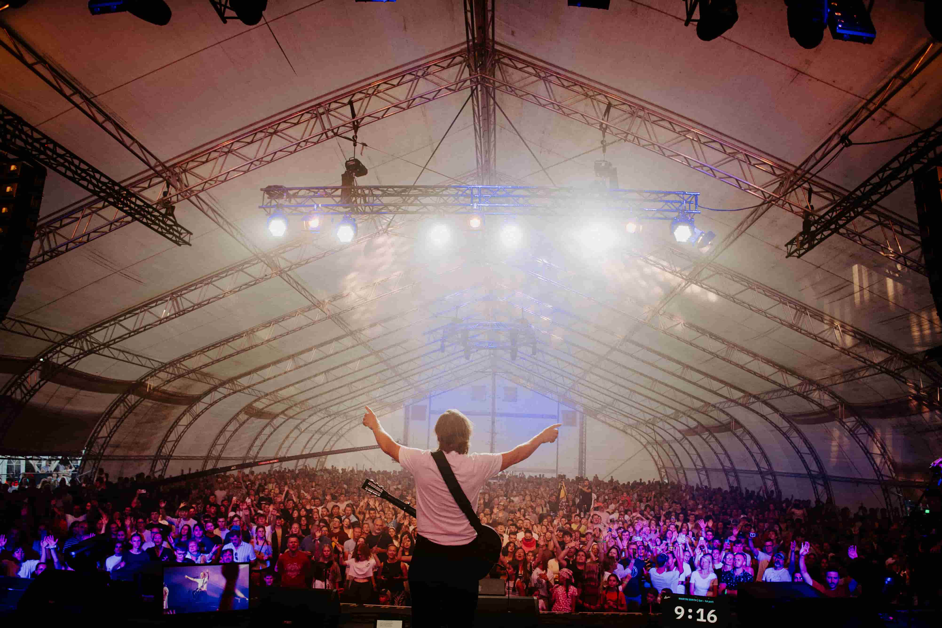 High-energy crowd at a music festival