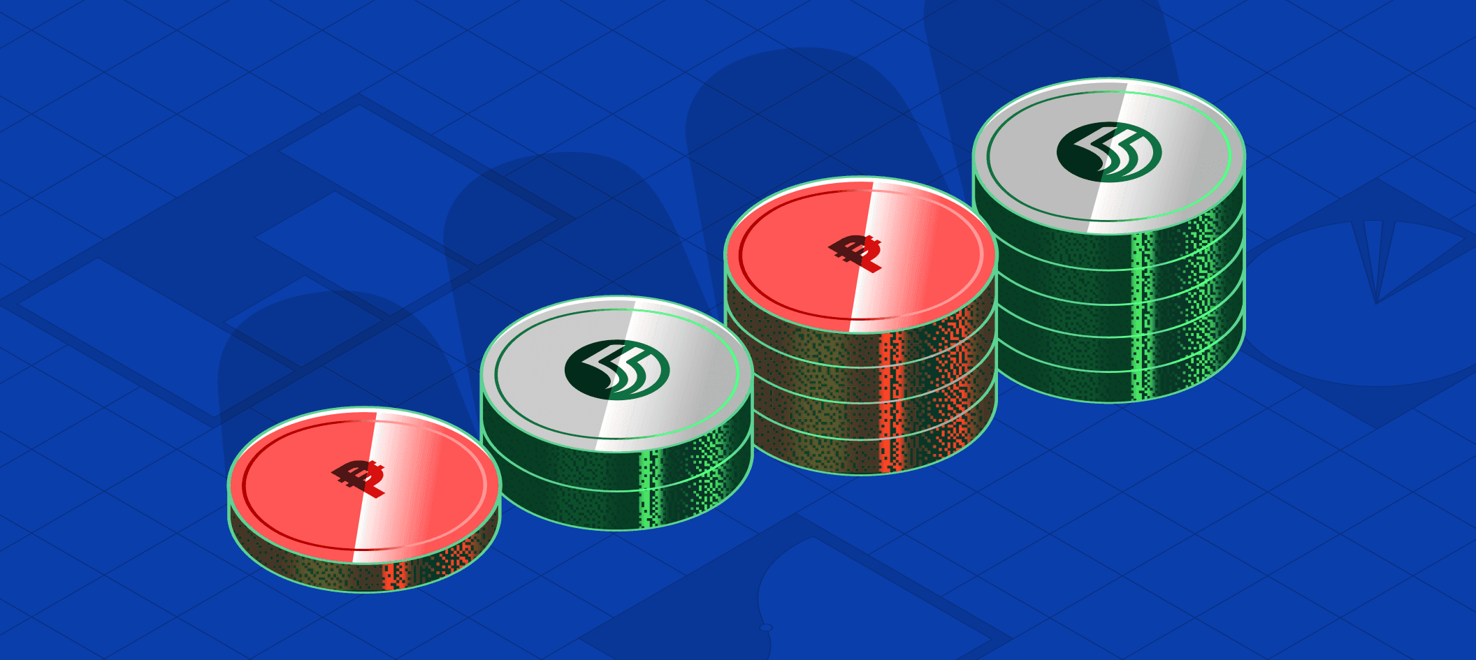 Stylized image of stacks of Philippine pesos.