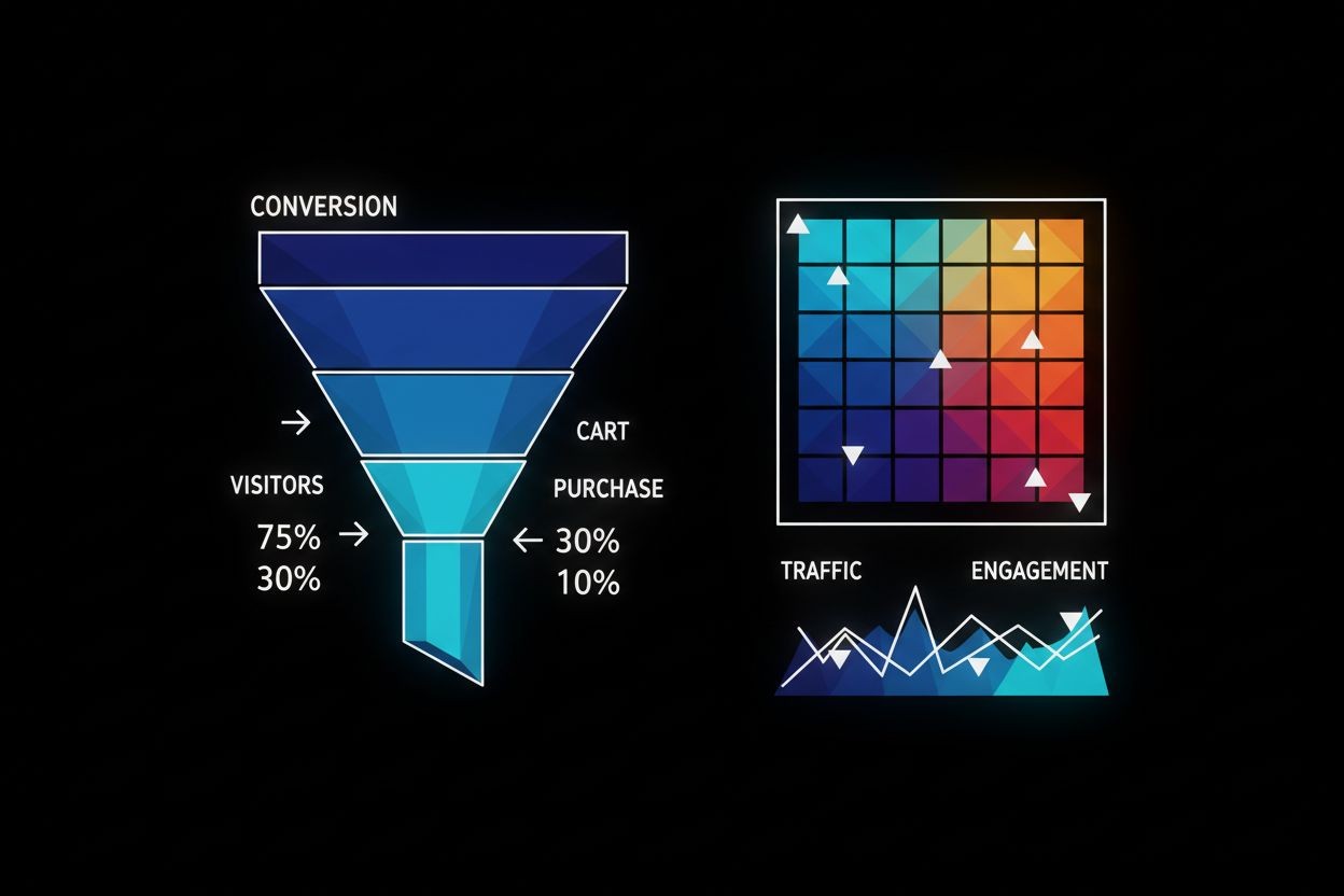 Conversion funnel and analytics dashboard