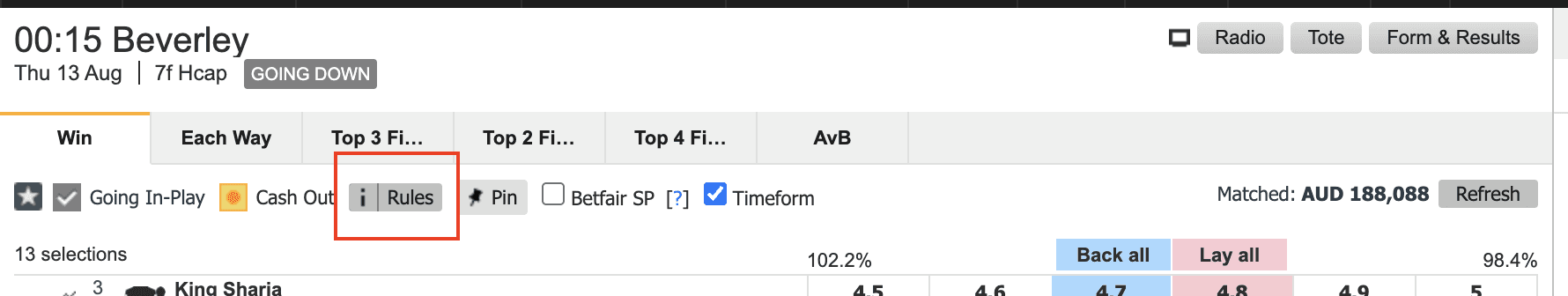 Betfair Rules