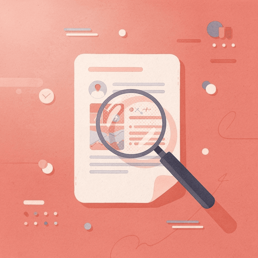 Magnifying glass examining financial documents representing a complete financial analysis