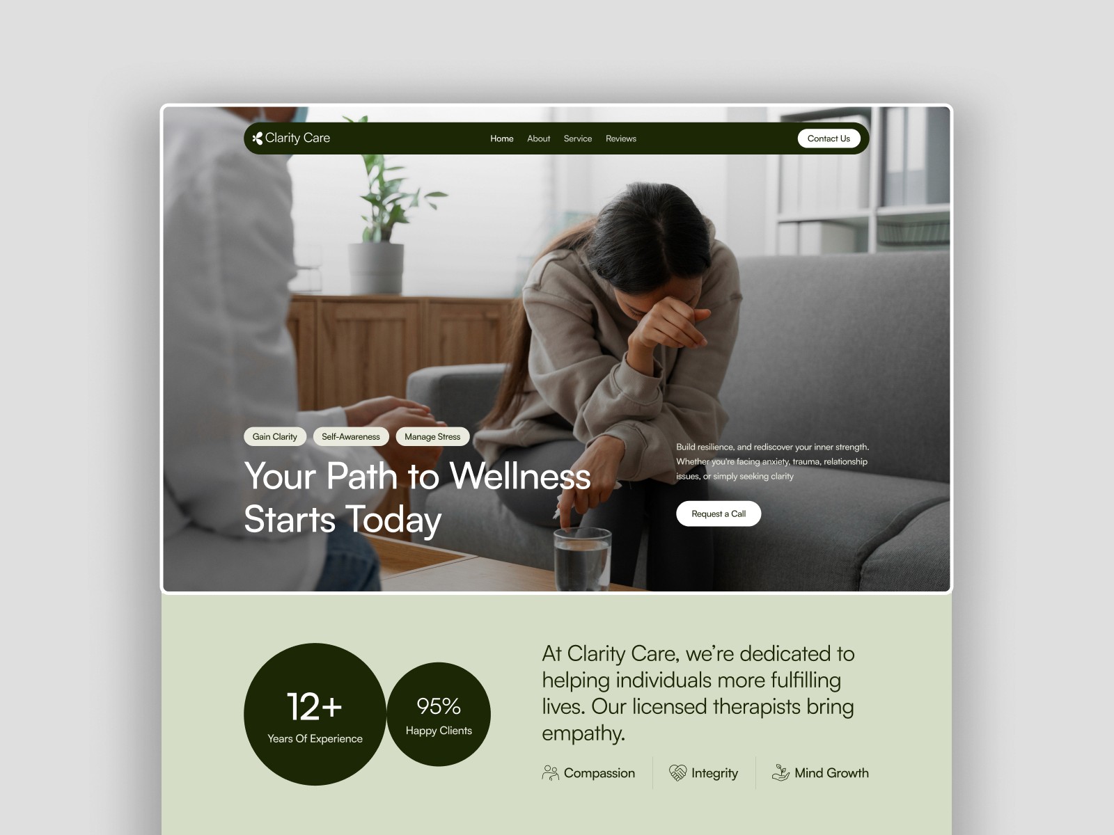 Clarity Care — 医疗健康网站设计灵感