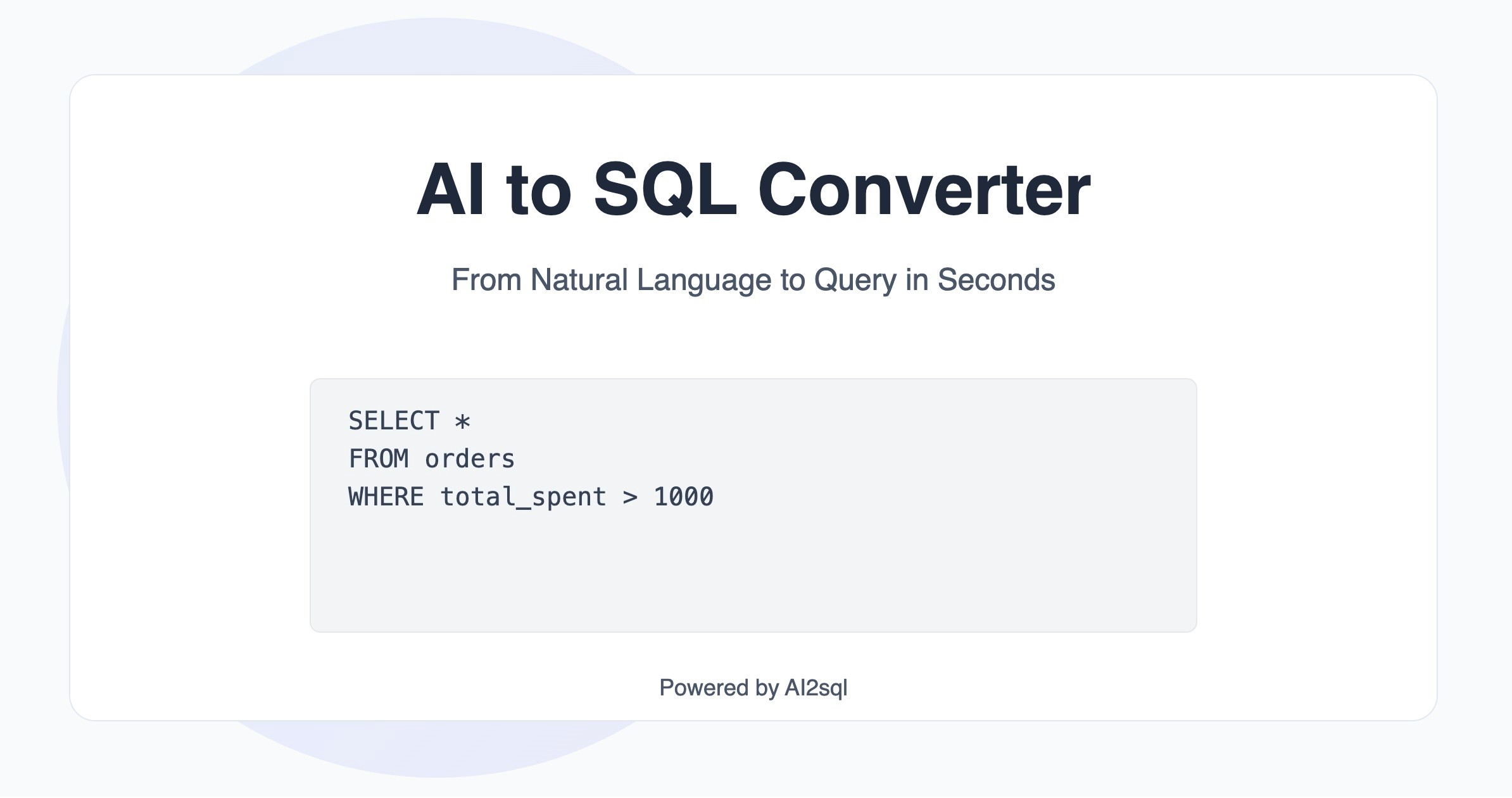 ai to sql converter