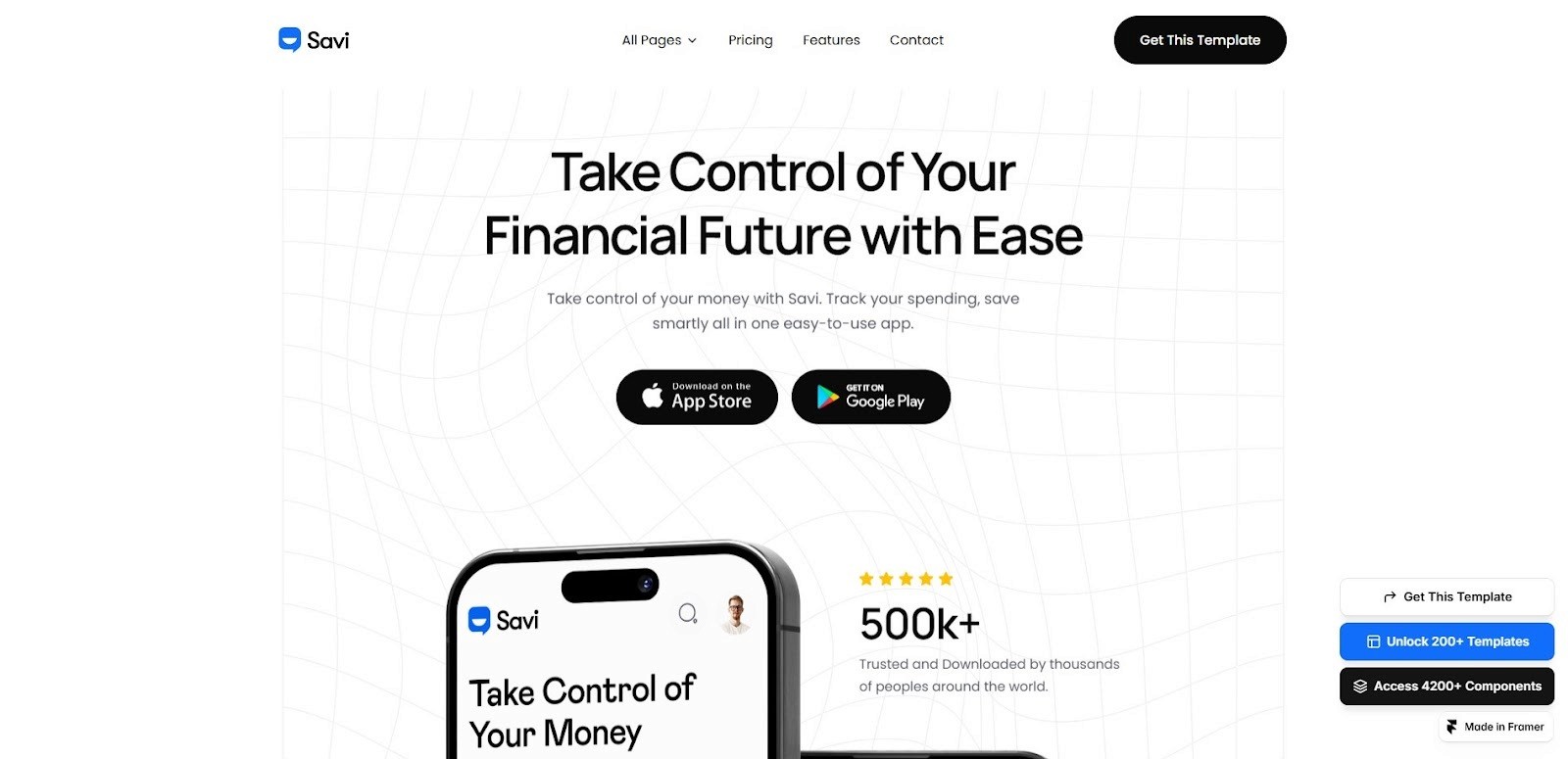 Savi software and mobile app website template