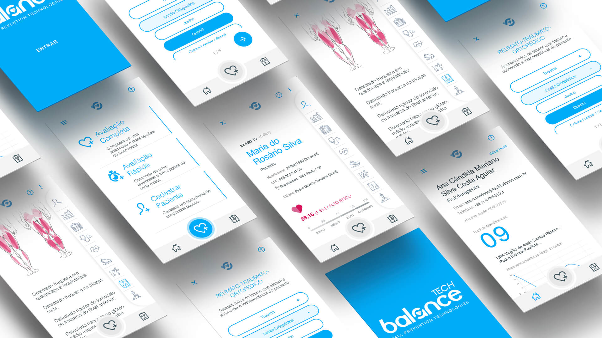 several screens representing amobile app user interface
