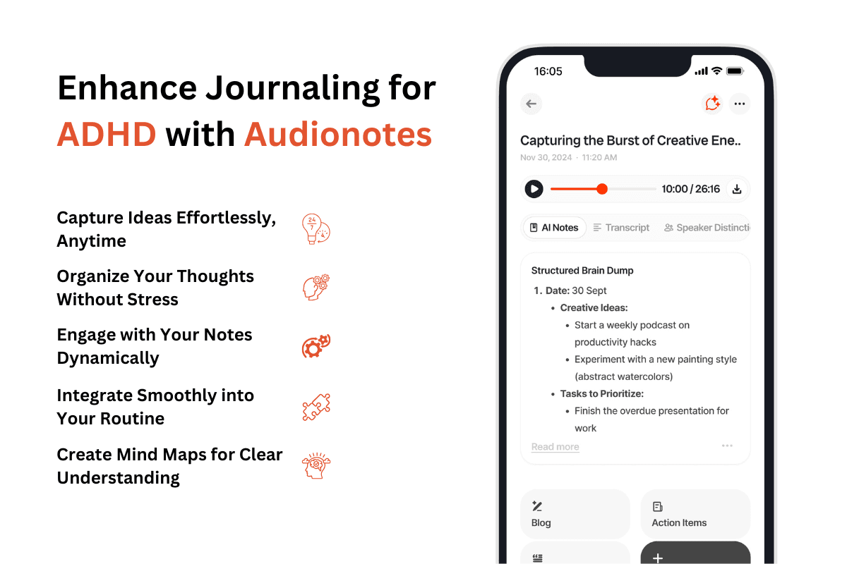 Journaling for ADHD with Audionotes