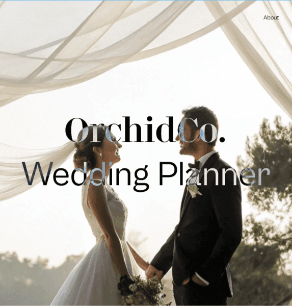 Projet Orchid&Co – Site web immersif mariage conçu par Whiscat Studio