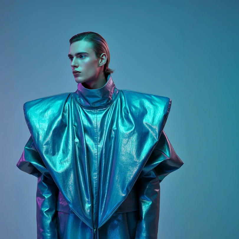 Futuristic Fashion Portrait blue tone