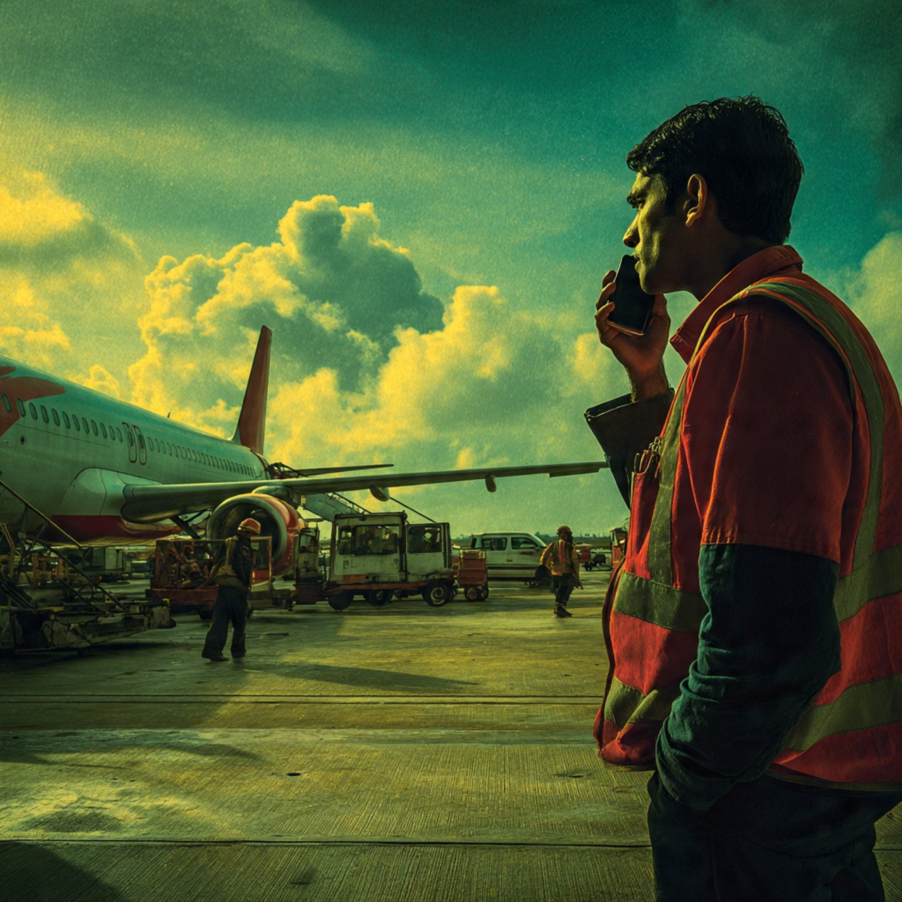 Airport staff using Tyros® mobile app for operations, incident reporting, SOS alerts, and real-time tracking