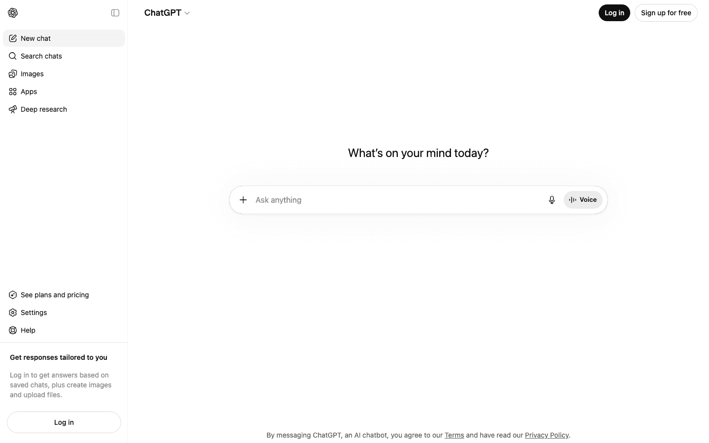 ChatGPT conversational AI website