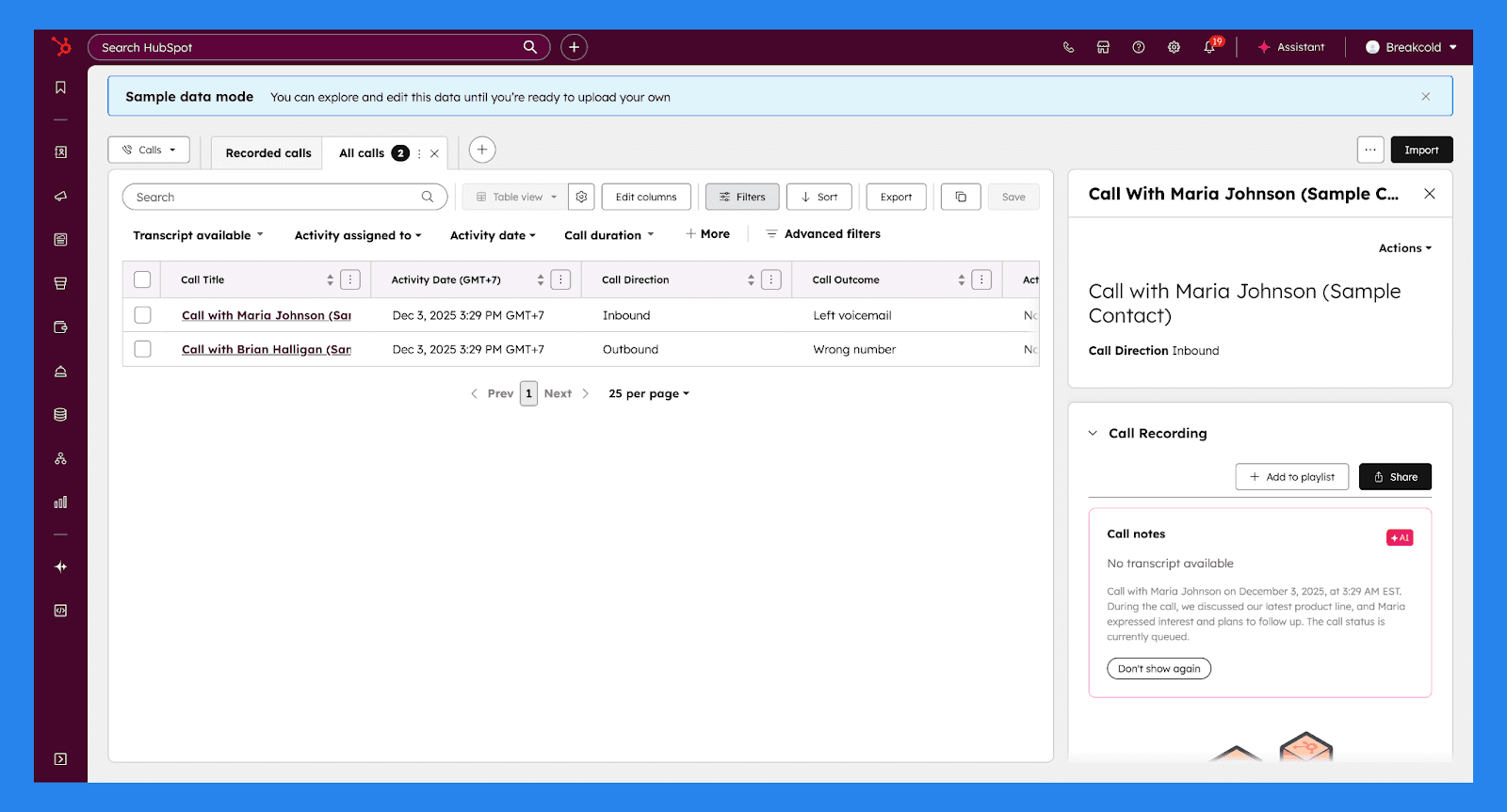 Key Features of HubSpot Sales Hub: Calling & Conversation Intelligence (Enterprise)