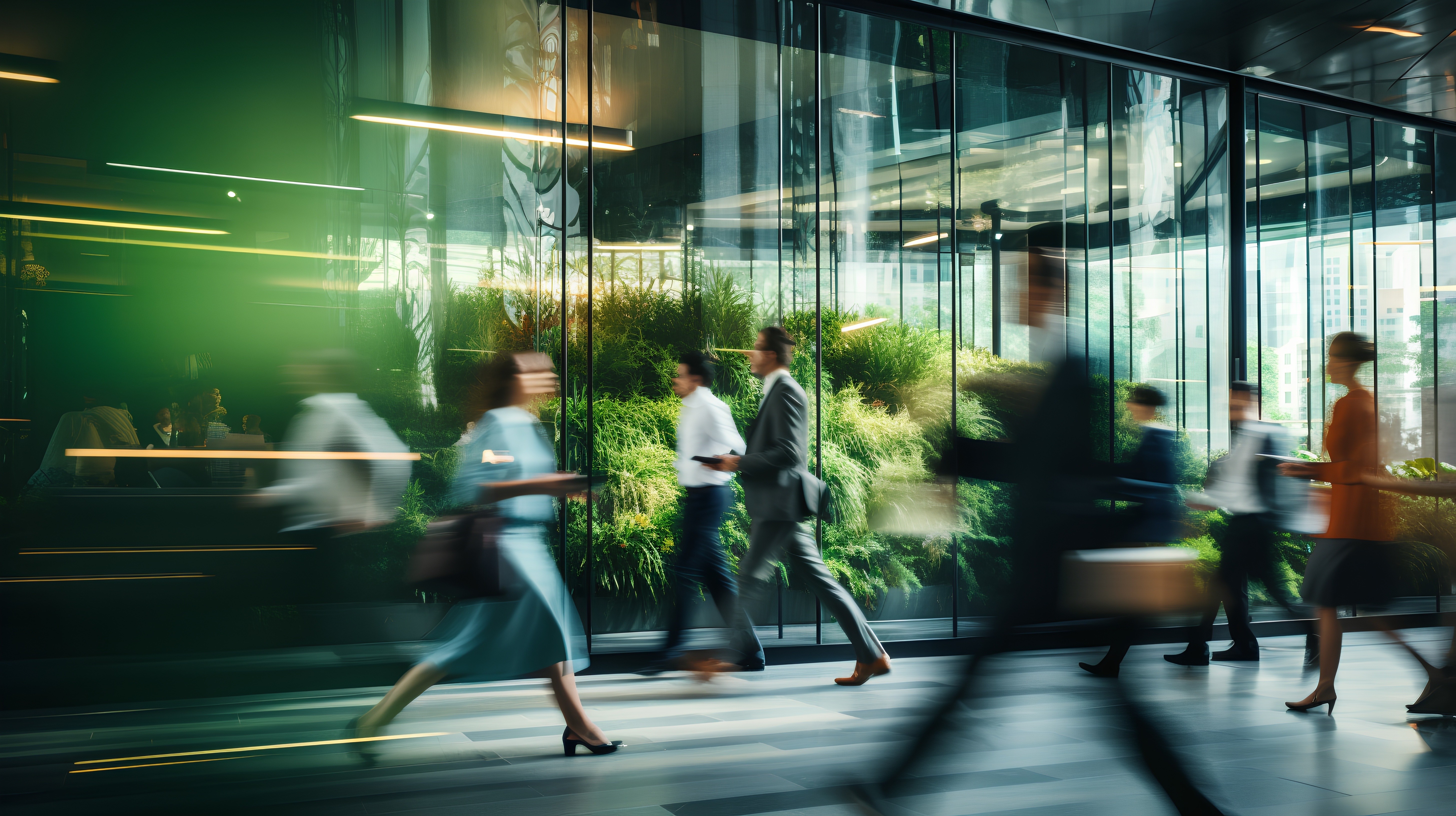 Office Picture with dark elements and blue light
