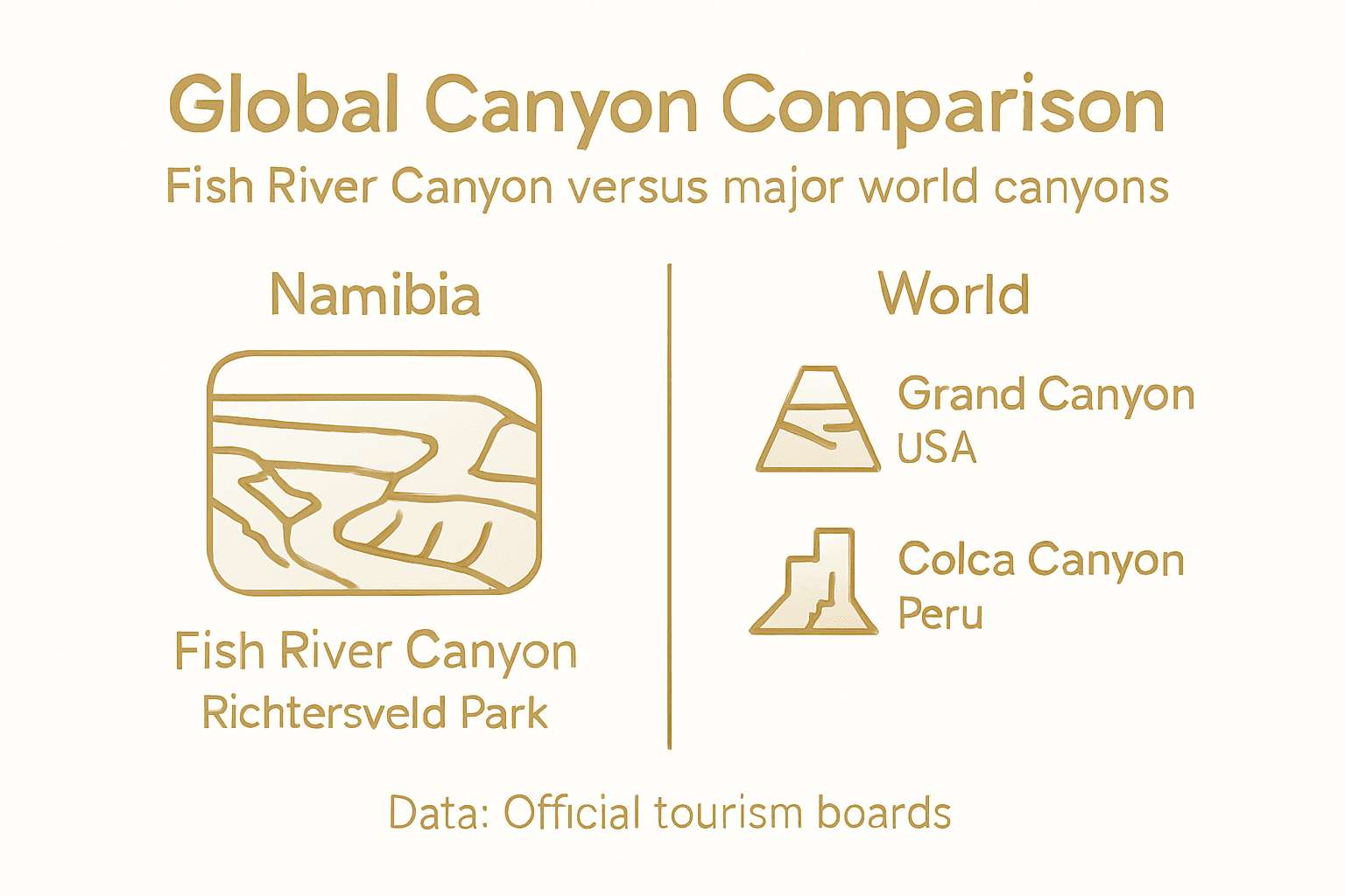 Infographic comparing Fish River Canyon globally