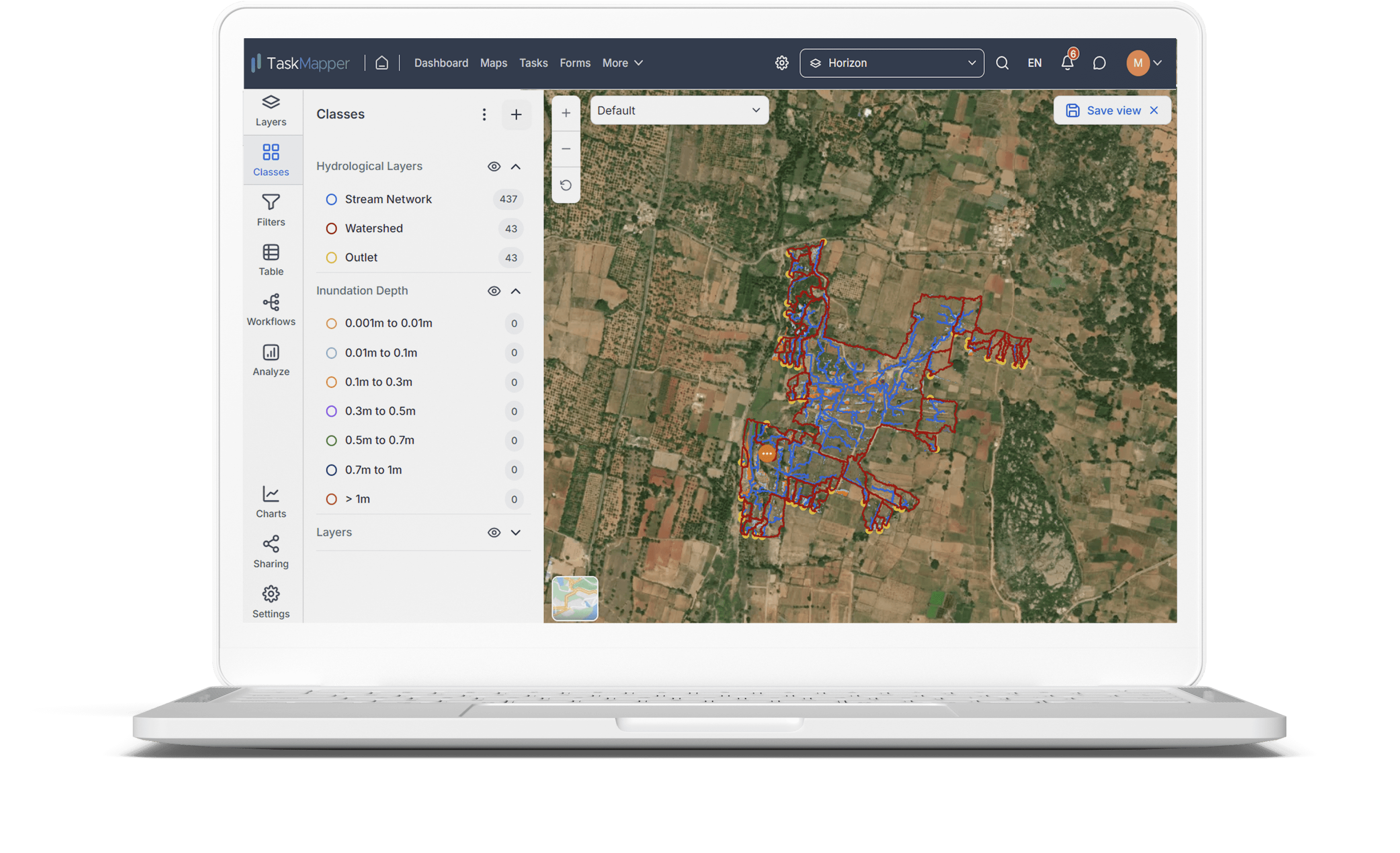 Hydrology studies on TaskMapper for solar project site assessment