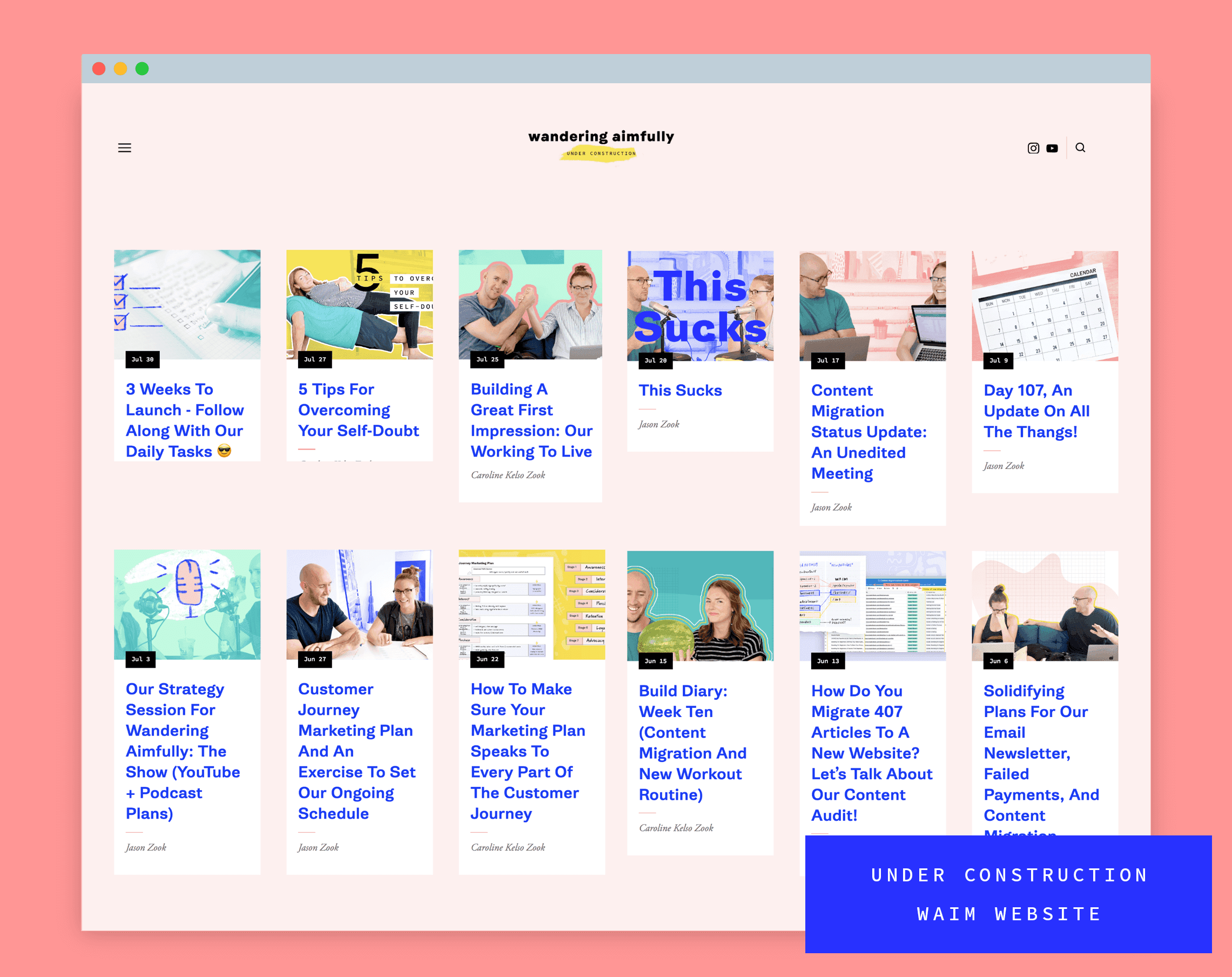 Under Construction Wandering Aimfully Website