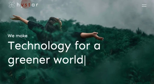 Hystar forsidebilde med teksten "Technology for a better world"