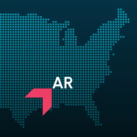 Map highlighting Arizona with a red arrow, representing GIA Group, LLC truck insurance coverage area.