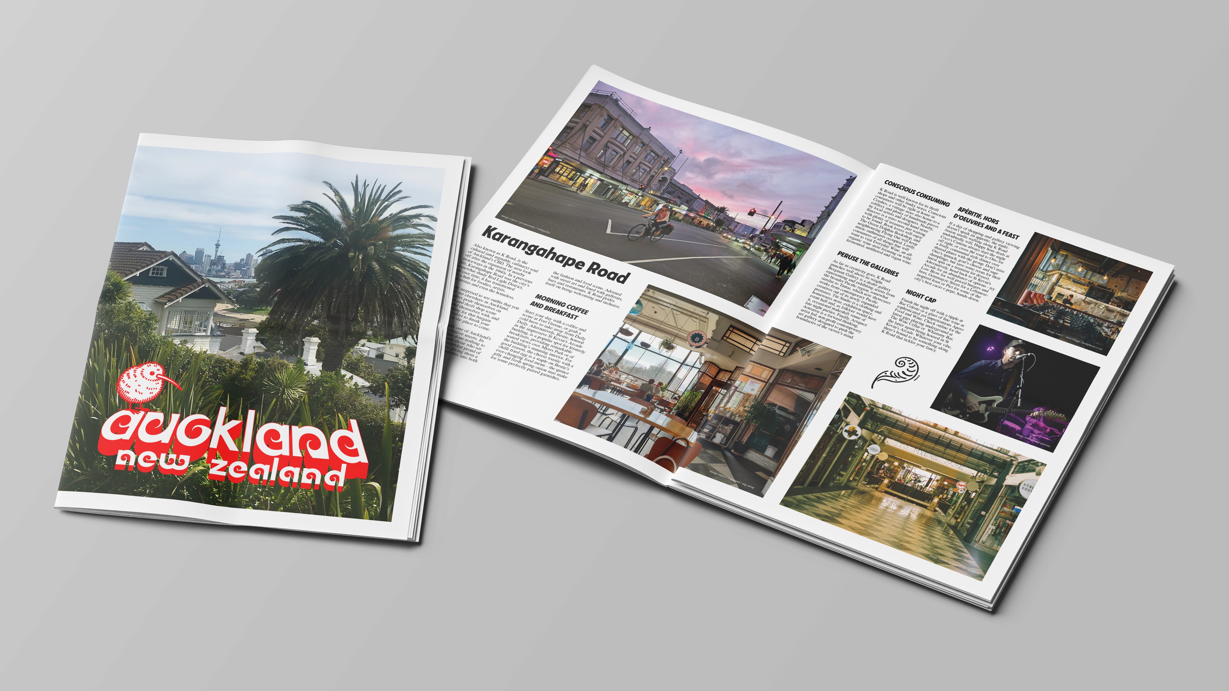 A short city guide for Auckland New Zealand on newsprint