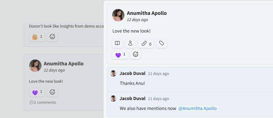 A person saying she loves the new look of the product