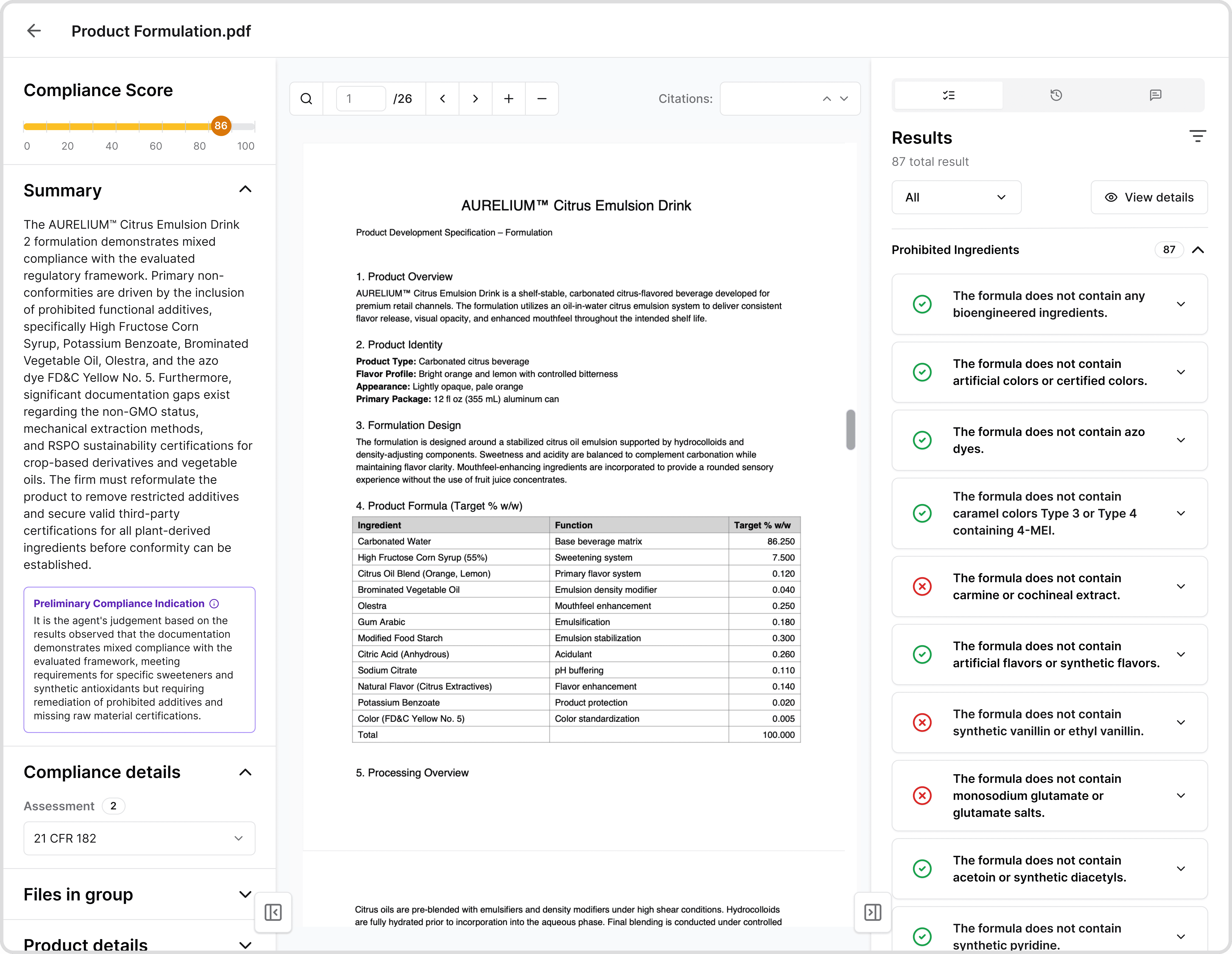 Food and beverage manufacturing compliance software    