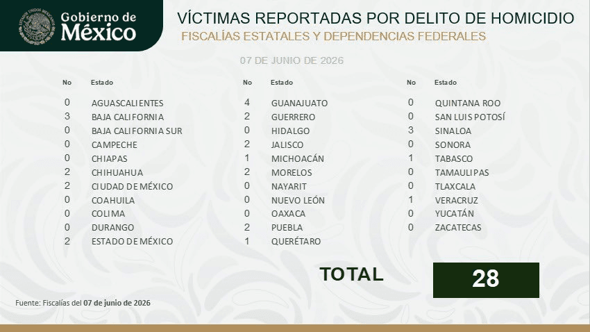 A slide showing of victims reported by homicide.