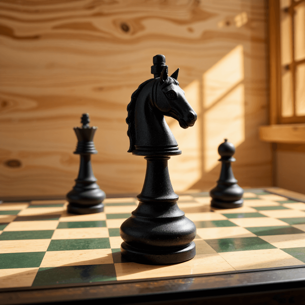 product photography of a chess piece (knight)