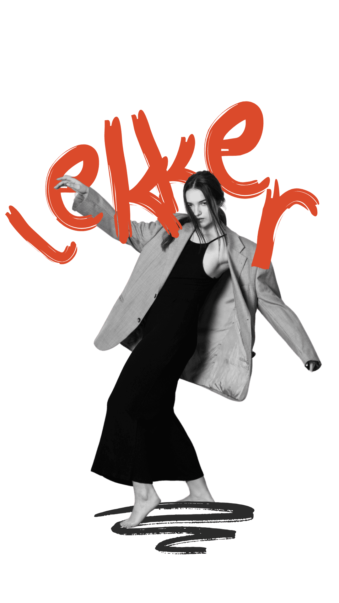 Black and white portrait of a smiling person with curly hair