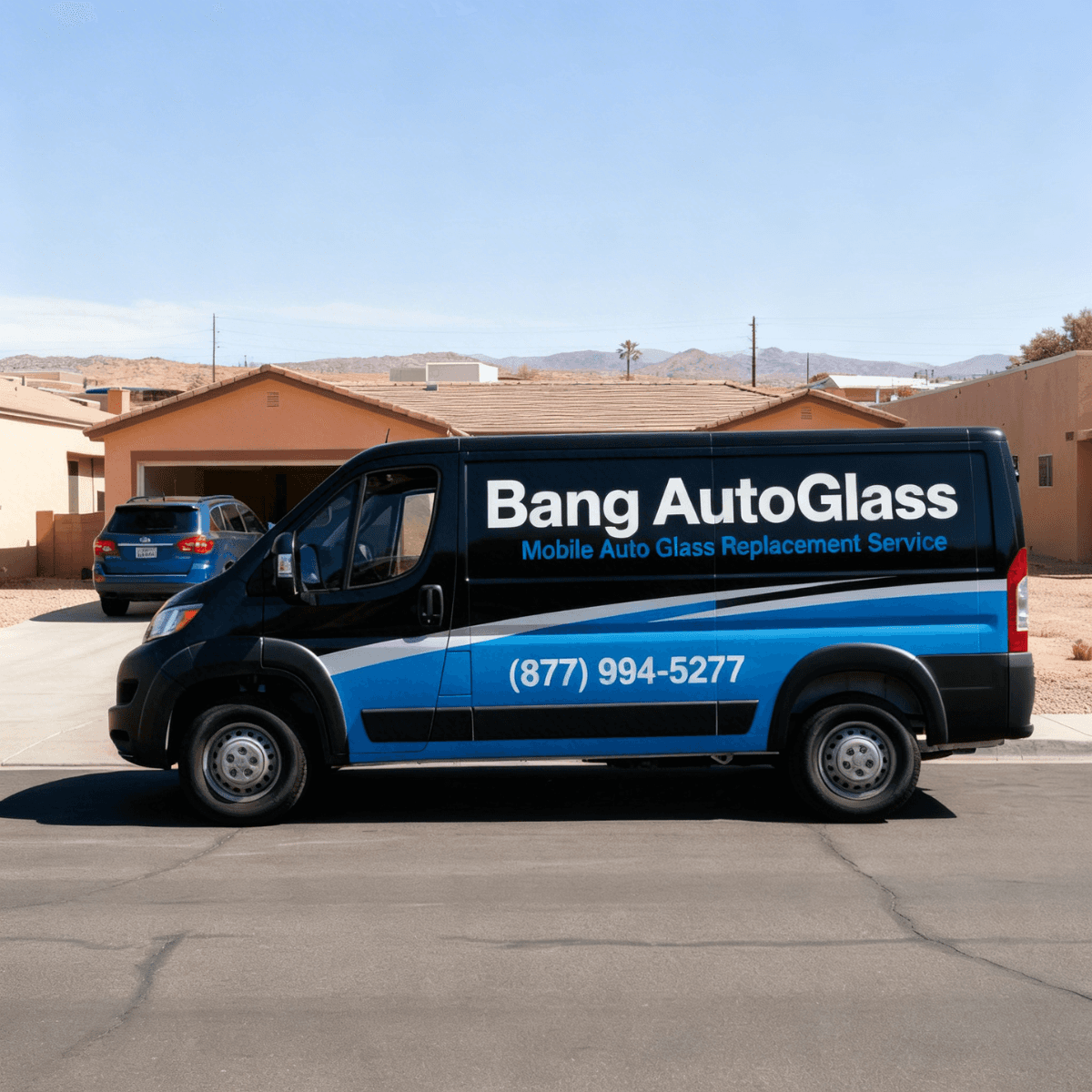 Bang AutoGlass van dispatched to a Prescott Valley, AZ customer's home for a hassle-free mobile windshield service