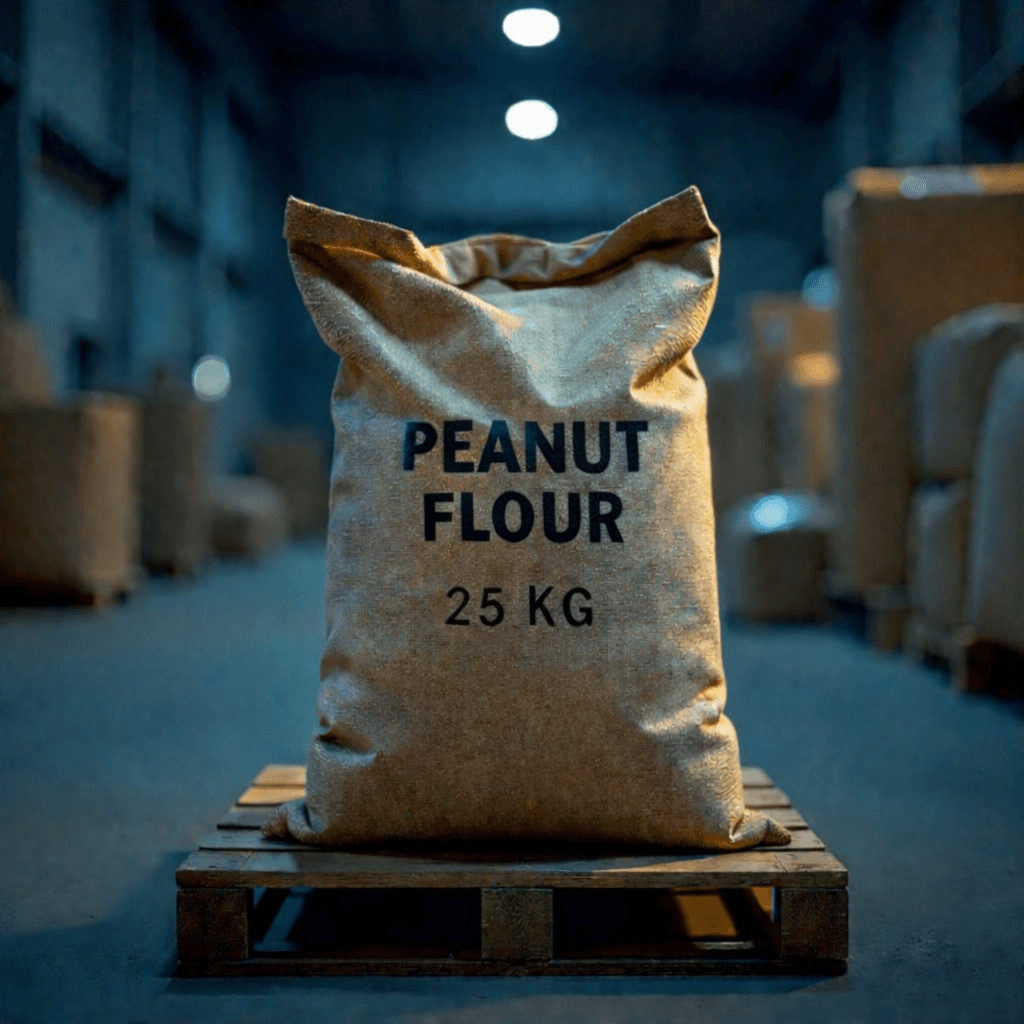 Defatted peanut flour