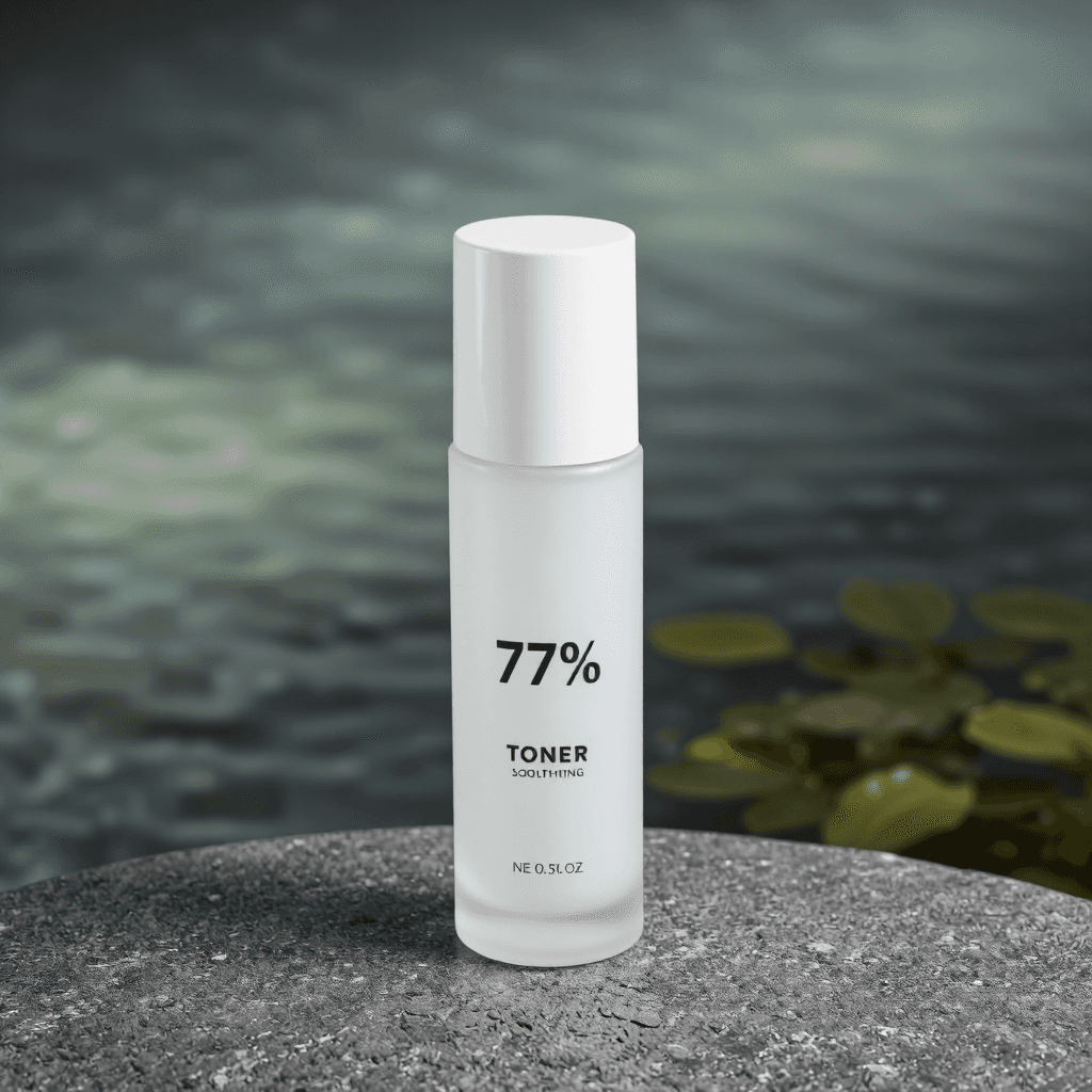 product photography of a bottle of soothing toner