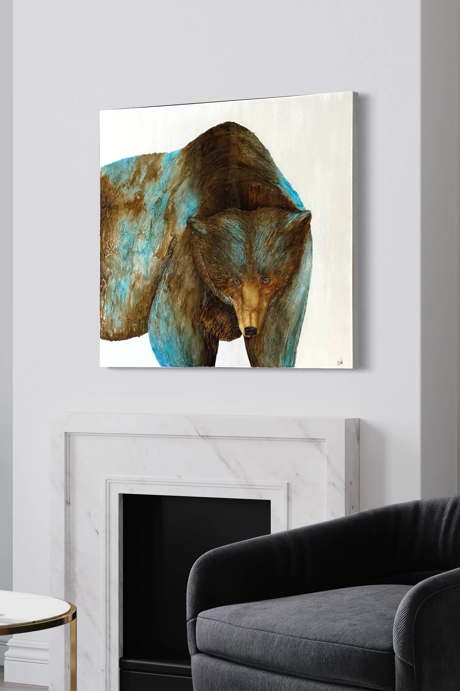 La toile L'ours accroché au mr