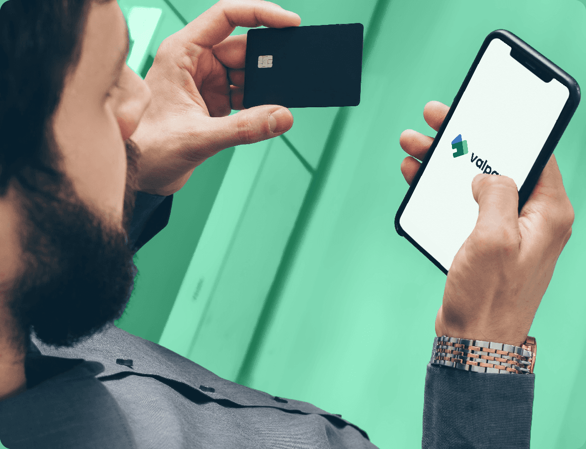 A person using valpay mobile software