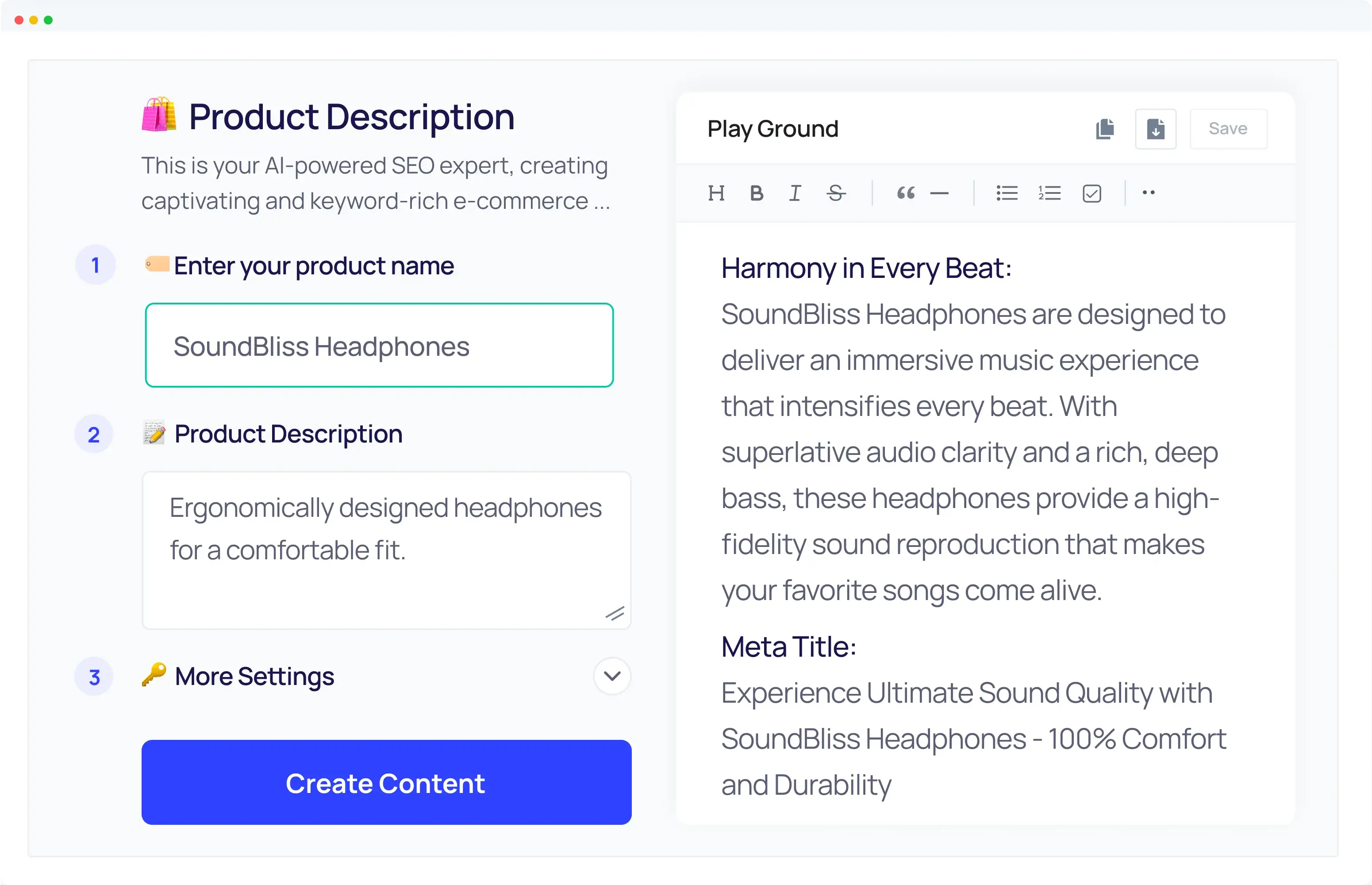Product Description Generator Example - 1