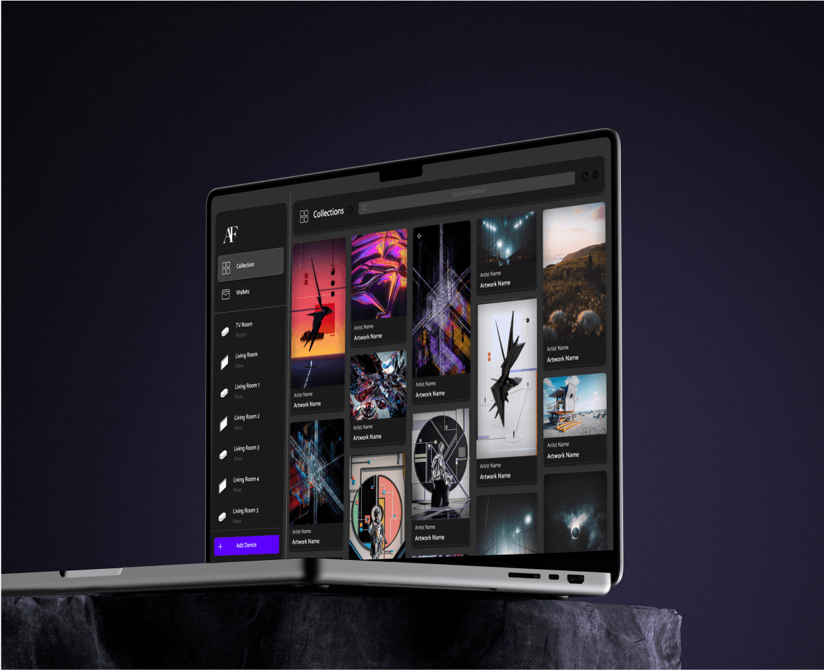 Desktop view showcasing digital artwork and user interface elements designed for seamless browsing and display.