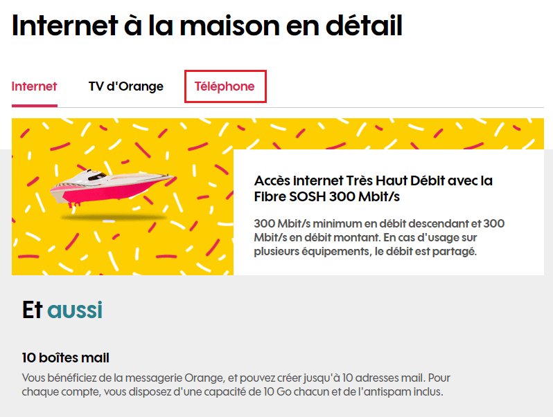 Onglet téléphone