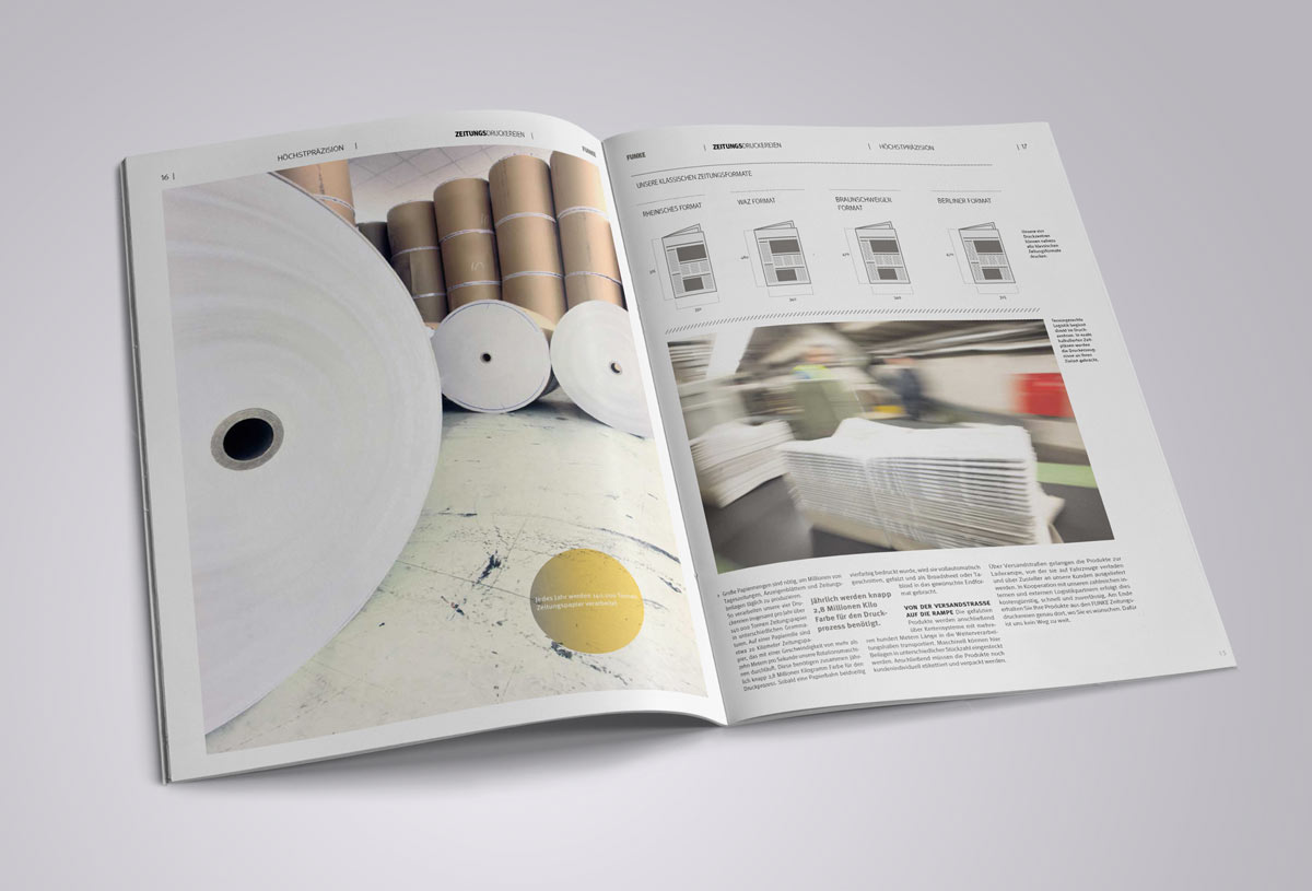 Imagebroschüre im Zeitungsformat – produziert auf hauseigenen Druckmaschinen