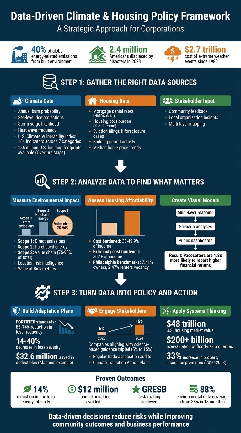 3-Step Framework for Data-Driven Climate and Housing Policy