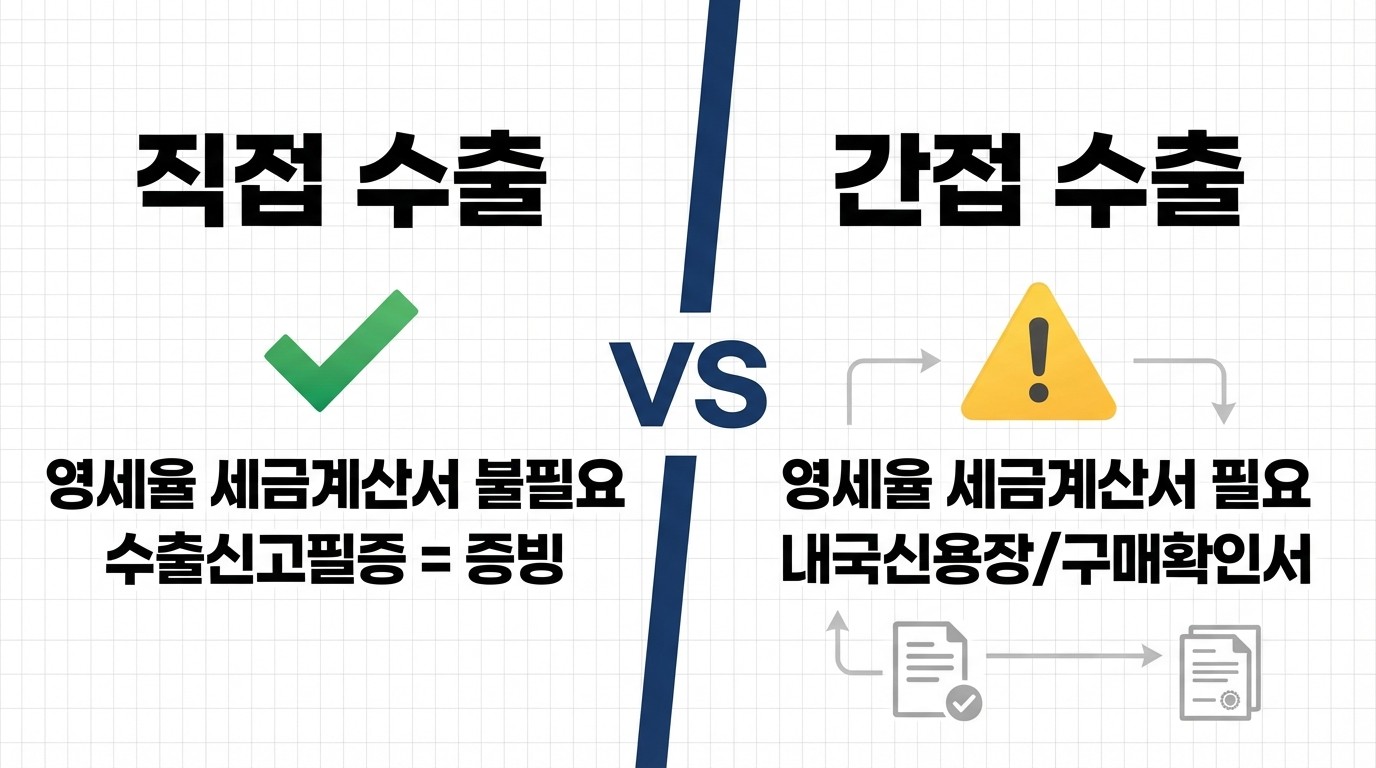 수출신고필증 vs 영세율 세금계산서