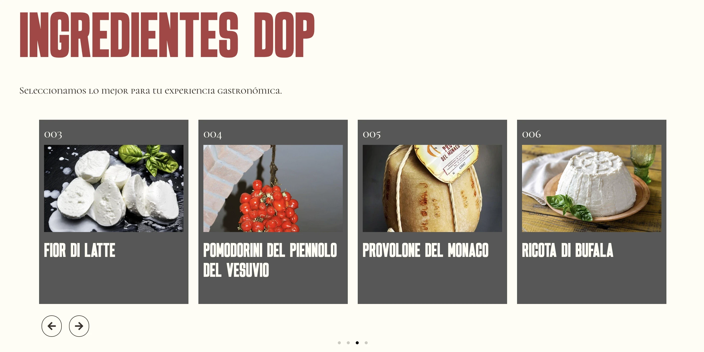 Screenshot of a section of Santopizzaiolo's website