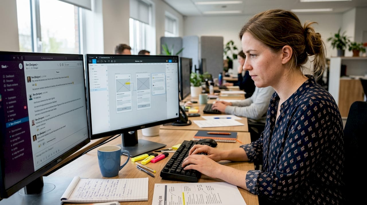 UX writer reviewing localization designs