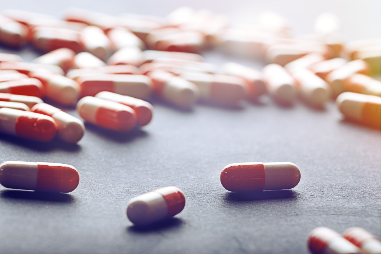 Pills on table