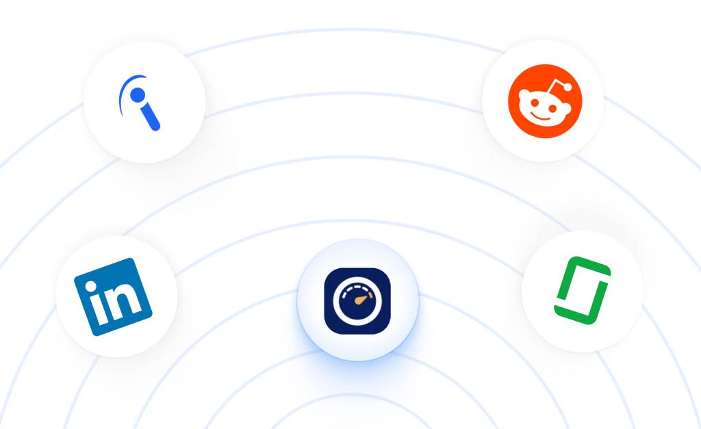Logos of tools outward, illustrating easy integration with no engineering required.
