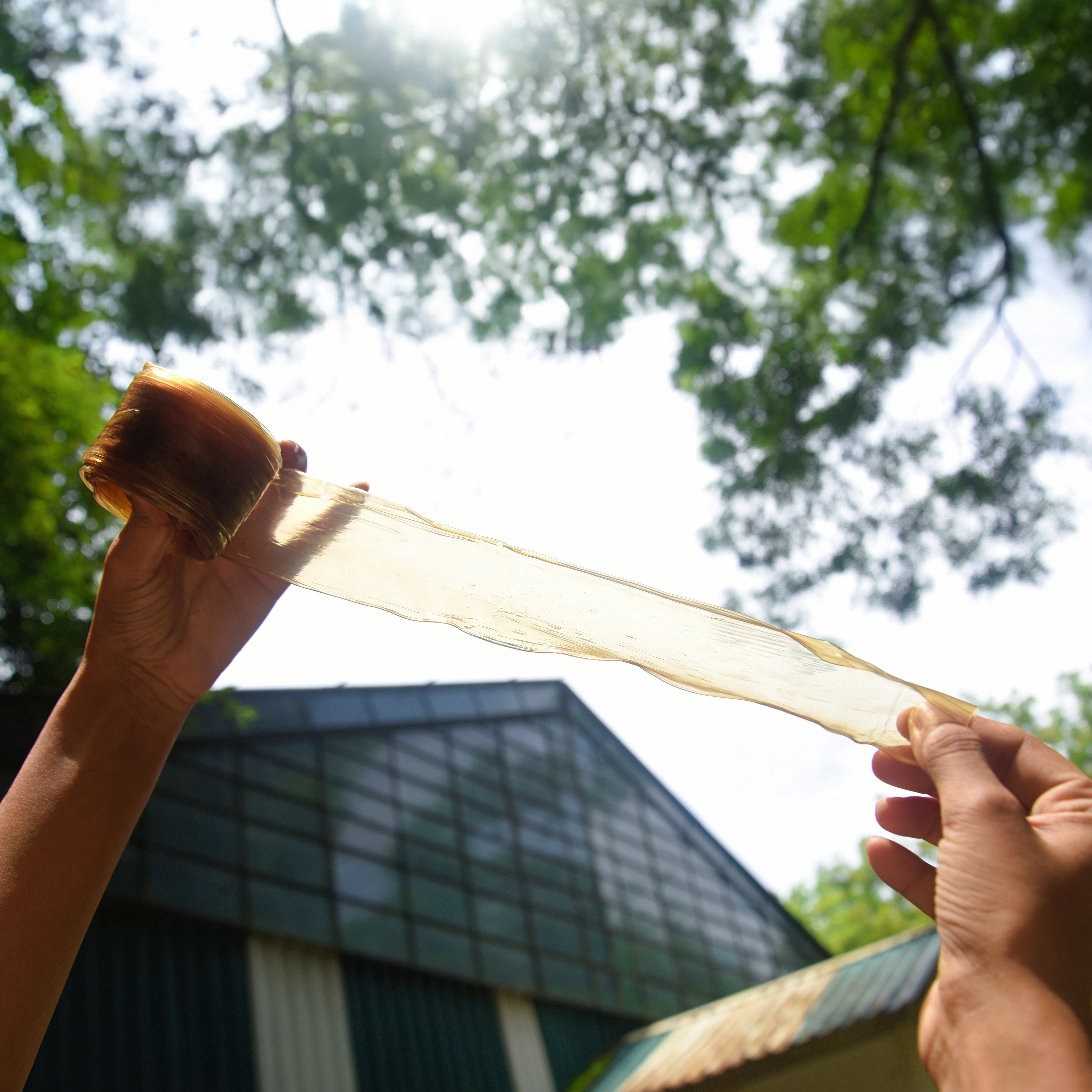 Farm fields with barn and mountains in background