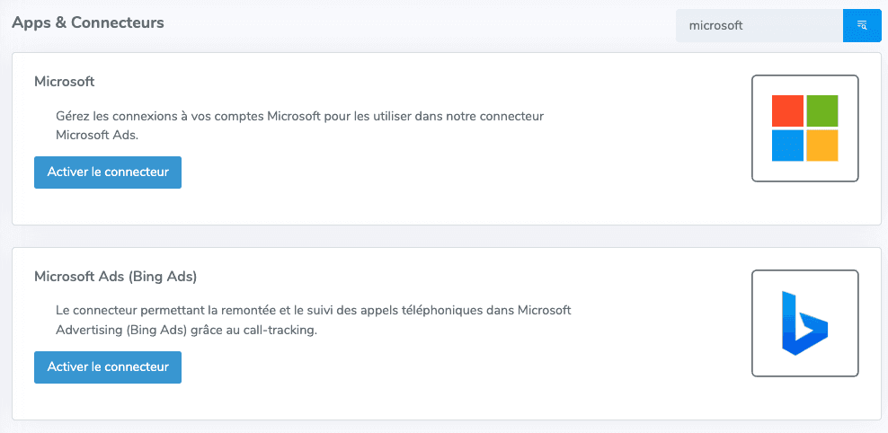 Activer le connecteur Microsoft