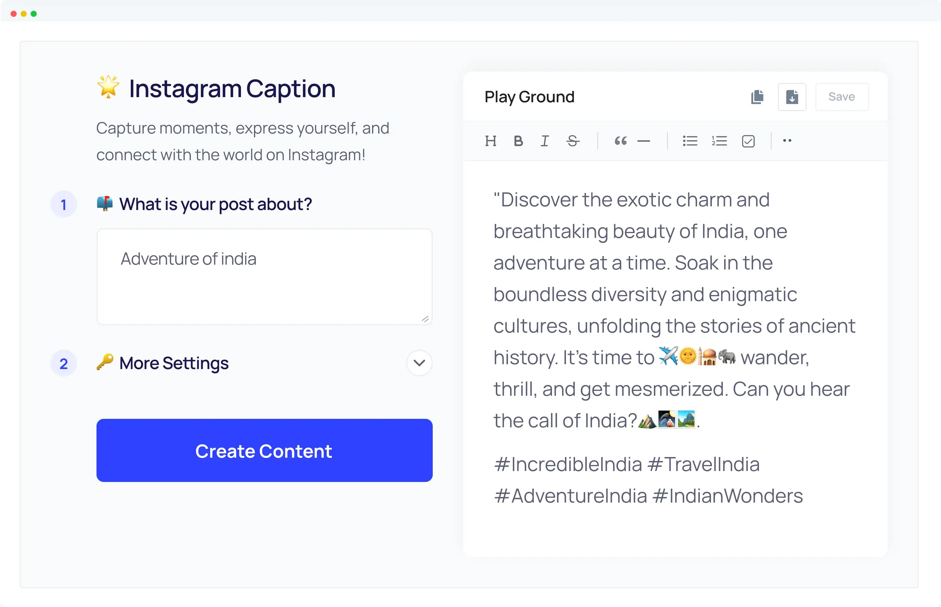 Instagram Caption Generator Example - 6