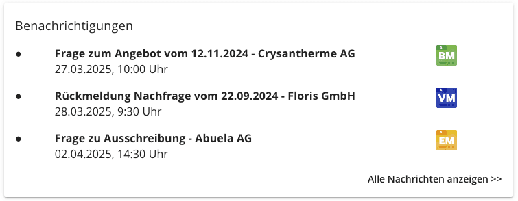 Bildausschnitt aus dem AI BESCHAFFUNGSPORTAL