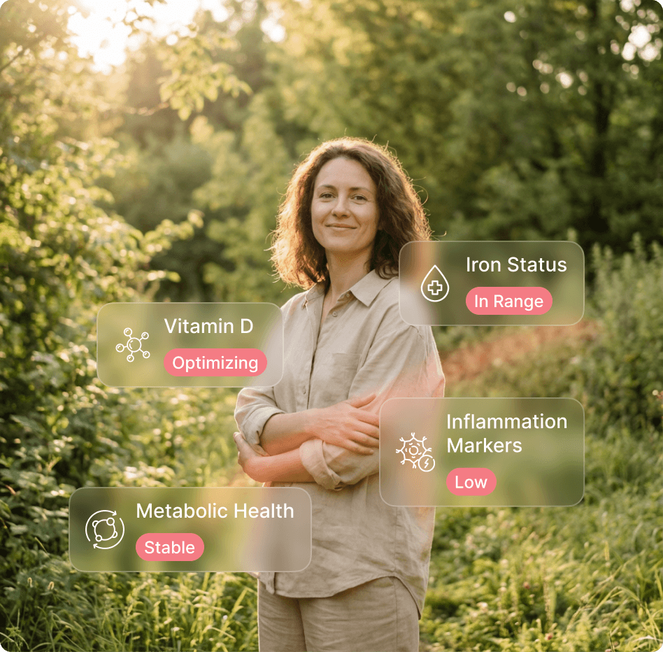 Women standing in sun with good health.
